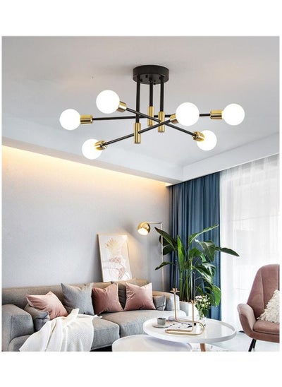 اشتري 6 head Modern Chandelier LED Ceiling Lamp For Living Dining Room Bedroom Kitchen Ceiling Light without bulbs في السعودية