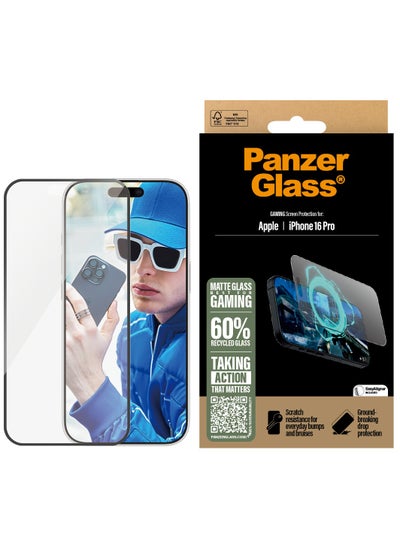 Buy PanzerGlass® Matte Glass Screen Protector for Apple iPhone 16 Pro, EasyAligner, Anti-Glare and Anti-Fingerprint Tempered Glass, High touch sensitivity, Extremely smooth surface in UAE