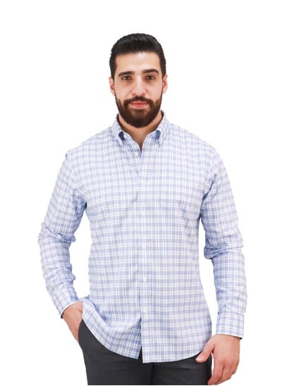 Buy Men's Wrinkle-Free Shirt Blue in UAE