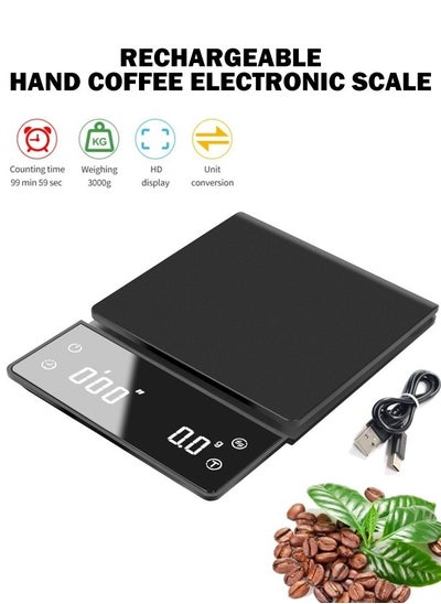 Buy 3kg/0.1g Coffee Scale with Timer Kitchen Tools Digital Multifunction Weighing Scale Pour Over Drip Espresso Scale LCD Display in Saudi Arabia