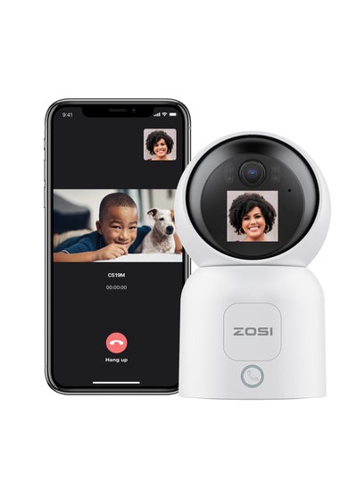 Buy ZOSI 4MP Indoor Camera with Screen, 360° Views Baby/Pet Dog Monitor with Gesture/One-Touch Calling, 2 Way Video, 2.4G/5G Dual-Band WiFi Home CCTV Security Camera, Person Detection, C519M in UAE