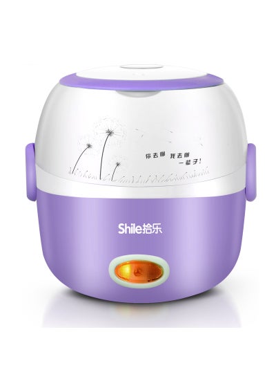 اشتري Portable Electric Lunch Box Mini Rice Cooker Dark Violet في الامارات