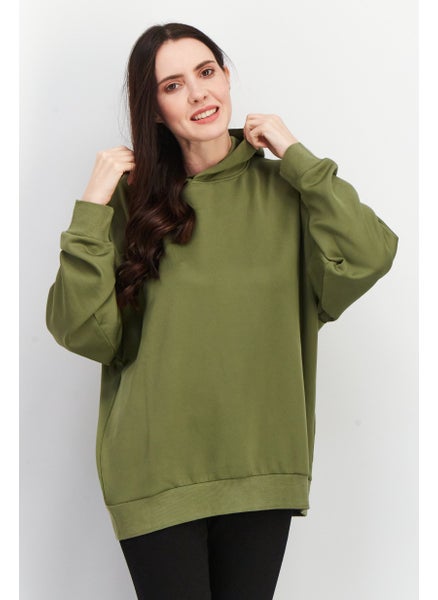 Buy Women Oversized Fit Long Sleeve Training Hoody, Loden Green in UAE