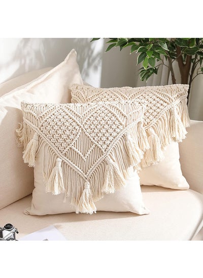 Buy Macrame Throw Pillow Cushion Covers Set of 2 Decorative Pillowcase in Egypt