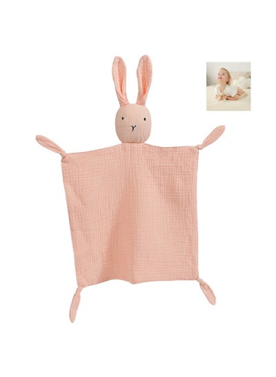 Buy Baby Sleeping Aid Toy Pure Cotton Cloth Towel with Sensory Teether-Pink in Saudi Arabia