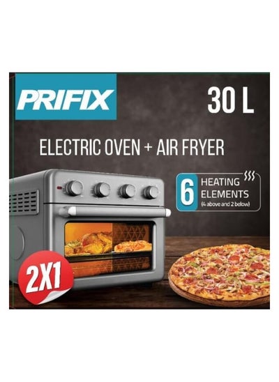 Buy Air fryer + oven 30 liters 2000 watts 6 different cooking programs in addition to 2 timers from Brefix in Egypt