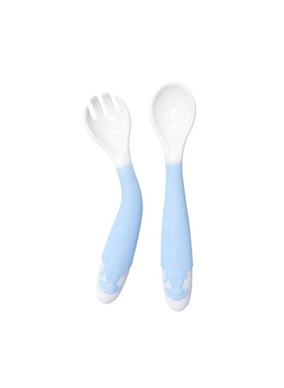 Buy Baby Silicone Flexible Feeding Set Fork and Spoon Dishwasher Safe in Egypt