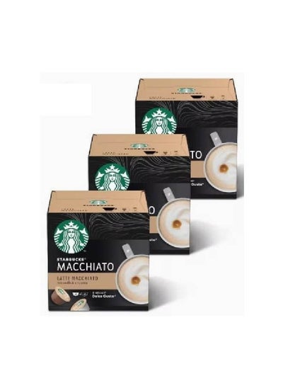 اشتري Nescafe Dolce Gusto Latte Macchiato 12 Pods 129g Pack of 3 في الامارات