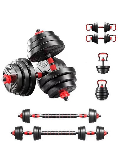 Buy Adjustable Dumbbells Set for Man and Women 6 in 1 15KG Multifunctional Free Weights Dumbbells Set Kettlebell Barbell Push-up lifting Training Home Gym Workout Exercise in UAE