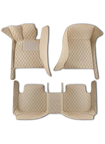 Buy Car Floor Mats Compatible With Nissan Pathfinder 2014 - 2020 PVC Leather Non-slip Weather Color Available (Beige) in UAE