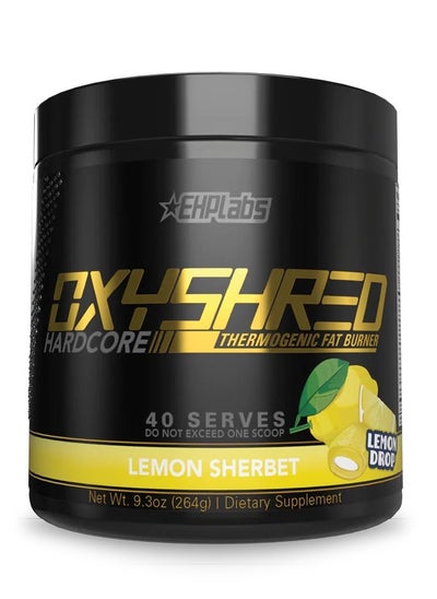 Buy Oxyshred Hardcore Thermogenic Fat Burner Lemon Sherbet 40 Servings 264g in UAE