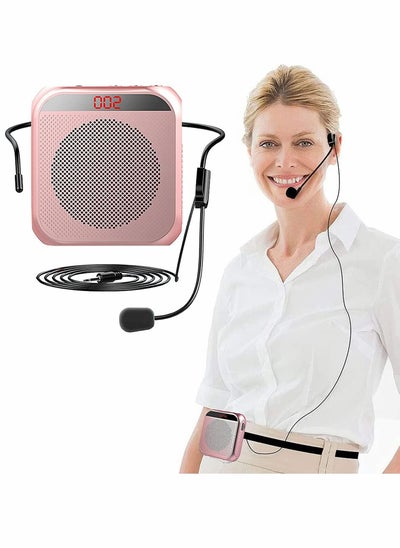 Buy Voice Amplifier with Wired Microphone Headset, Portable Rechargeable Pa System Speaker Personal Microphone Speech Amplifier, Loudspeaker for Teachers Tour Guides Coaches Metting Yoga Fitness in UAE