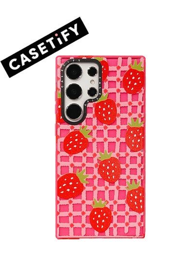 Buy Sweet Strawberry Grid - Samsung Galaxy S24 Ultra Case in UAE