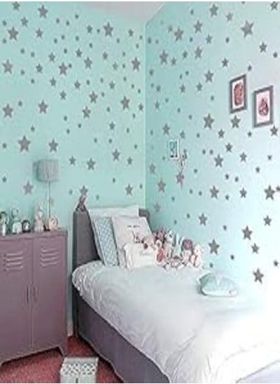 اشتري Bronze silver star bedroom children room living room star decoration wall sticker glass cabinets can be removed at will wall sticker home decoration في مصر