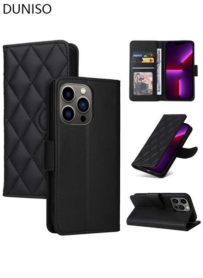 اشتري iPhone 14 Pro Phone Case Wallet Case with Card Slots Holder Magnetic Clasp Shockproof Flip Folio Book Protective Cover Women Men for iPhone 14Pro Phone Case في الامارات