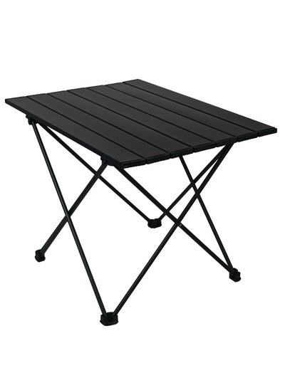 Buy Portable Aluminum Alloy Outdoor Folding Table Large Black with Storage Bag 68cm*46cm*40cm in Saudi Arabia