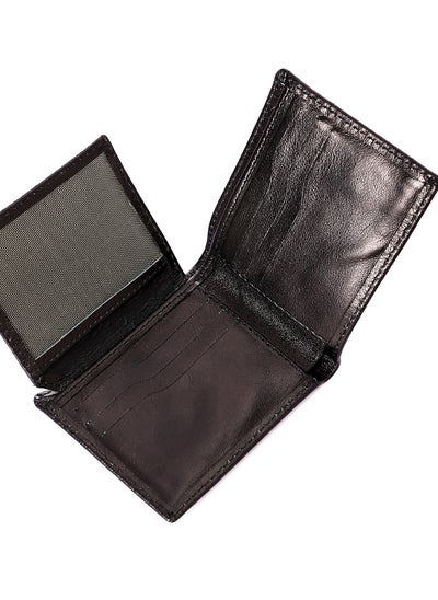 Buy Leather Wallet (SA 137) for men, Soft Touch Rustic Leather, Extra Capacity with, Compact Convenience and Ideal Gift - Men's Wallet with 8 Card Slots.with cash pocket .and 1 ID windows .Black in Egypt