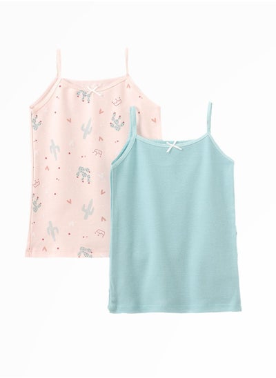 Buy 2 Pack Girls Vests 100% Cotton, Soft and Breathable Sleeveless Undershirts for Girls in UAE