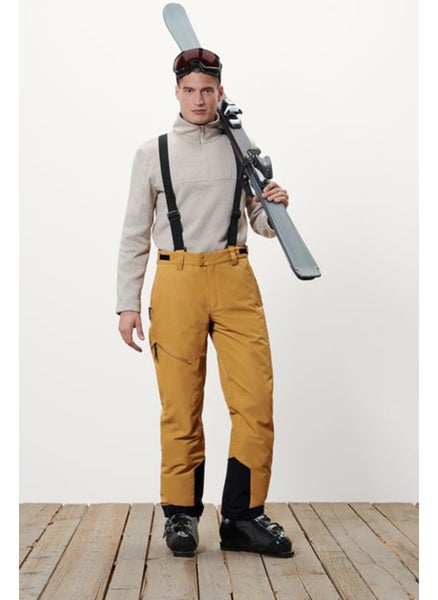 Buy Men Regular Fit Solid Ski Pants, Mustard in UAE