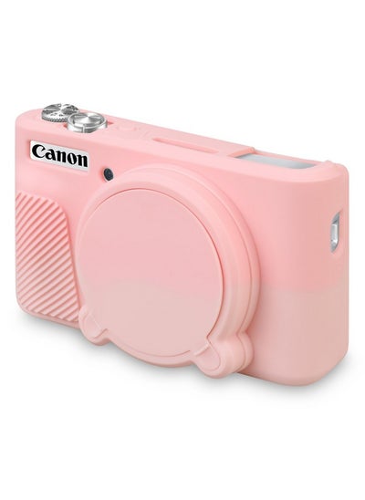 اشتري جراب سيليكون للكاميرا الرقمية Canon Powershot Sx740/ Sx730، جراب ناعم للكاميرا Sx740 مع غطاء عدسة قابل للإزالة، وردي دخاني في السعودية