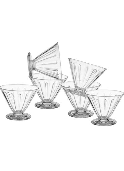 Buy A set of 6 clear glass juice and dessert serving glasses and all uses in Saudi Arabia