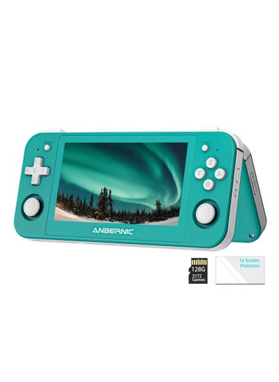 Buy RG505 Retro Game Handheld Game Console with 128GB TF-card Built-in 3000+ Games, 4.95-inch OLED Touch Screen with Android 12 System, Unisoc Tiger T618 and Compatible with Google Play Store (Turquoise) in UAE