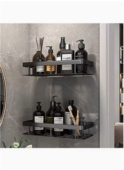 Buy 2-Piece No Drilling Stainless Steel Bathroom Shower Shelf Floating Shelves in Saudi Arabia