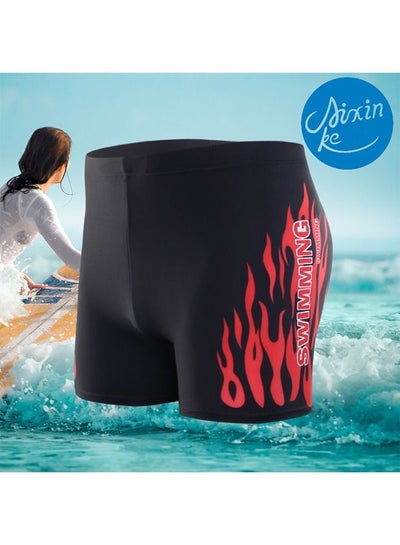Buy Lightweight And Breathable Swimming Shorts For Men XL Black/Red in Saudi Arabia