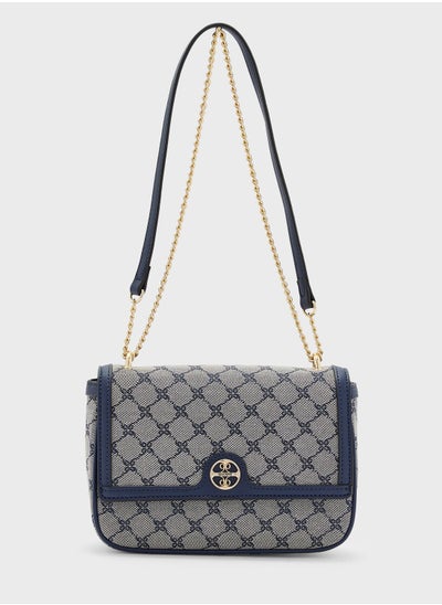 Buy Chain Detailed Flap Over Crossbody in UAE