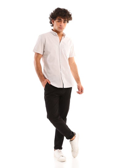 اشتري Pale Grey Short Sleeves Shirt With Front Pocket في مصر