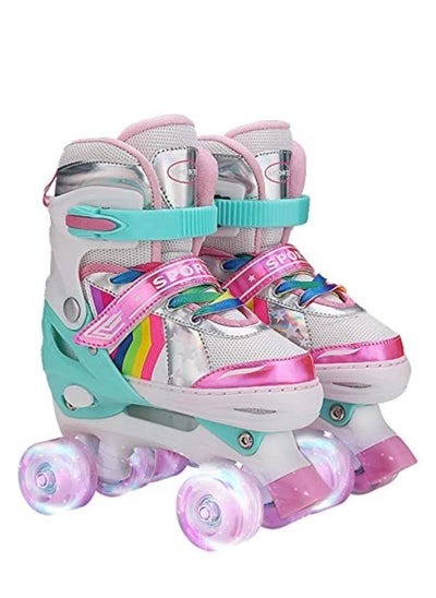 Buy Roller Skates for Girls and Kids, Adjustable Roller Skates, with All Wheels Light up, Fun Illuminating for Girls and Kids, Rollerskates for Kids Beginners in UAE