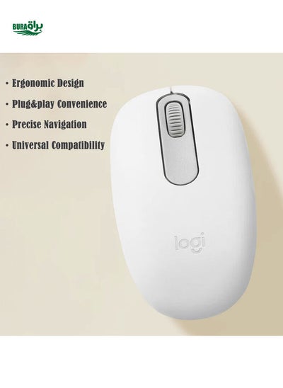 Buy Logitech Wireless Bluetooth Mouse M196, Compact And Portable For Office, Home, Laptop, Student, Business Use (White) in Saudi Arabia