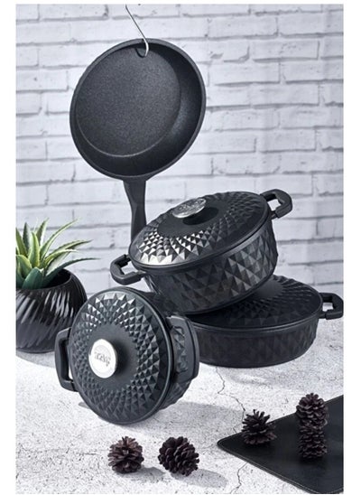 اشتري Aarabella Cast Iron 7pcs Cookware Set -Made In Turkey في الامارات