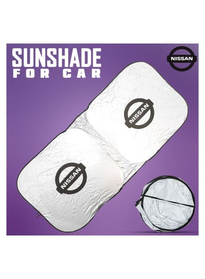 Buy NISSAN Car Windshield Sunshade, Car Sun Shade UV Rays and Heat Protector Sun Visor Foldable Keep Your Vehicle Cool Blocks UV Rays in Saudi Arabia