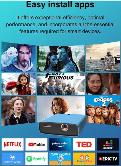 Buy Projector, 2024 Upgraded Native 1080P 5G WiFi Bluetooth Projector 4K Supported, 6D/4P Keystone Correction, Zoom,Mini Projector with Screen and Tripod for iOS/Android/TV Stick in Saudi Arabia