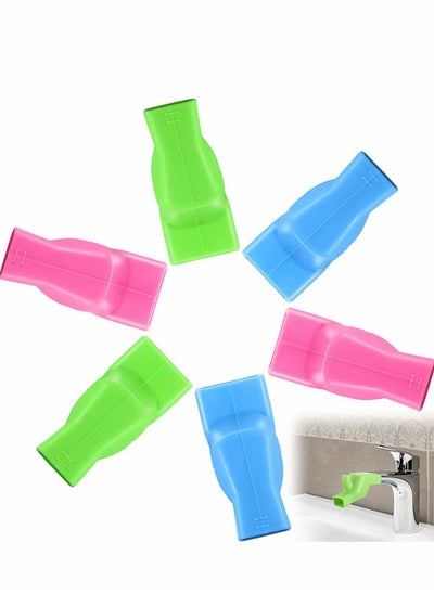 اشتري Faucet Extender, 6 PCS Food-Grade, Portable Silicone Sink Water Accessories, Spout Cover Tooth Brushing Gargle Hand for Kitchen Home Bathroom في الامارات