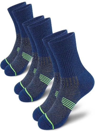 اشتري PAPLUS Compression Running Sock for Men and Women 3 Pairs, Cushioned Athletic Crew Socks with Arch Support في الامارات