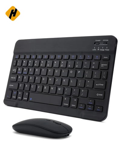 Buy Rechargeable Bluetooth Keyboard and Mouse Combo Ultra-Slim Portable Compact Wireless Mouse Keyboard Set for Android Windows Tablet Cell Phone iPhone iPad Pro Air Mini, iPad OS/iOS 13 and above in UAE