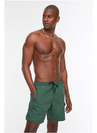 اشتري Green Men's Standard Size Swim Shorts with Cargo Pockets في مصر