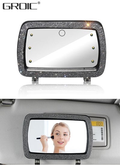 اشتري Car Sun Visor Vanity Mirror,Bling Makeup Vanity Mirror,Dimmable Clip-on Rear View Sun-Shading Cosmetic Mirror with Touch on Screen for Car Truck SUV في الامارات