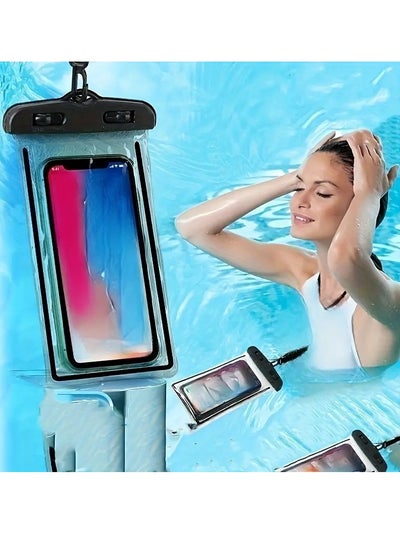 Buy Waterproof Phone Bag, Touch Screen Fluorescent Swimming Waterproof Phone Bag, Underwater Photography Phone Case, IPX68 Phone Pouch Cell Phone Case Fit for up to a Screen of 6.8 inches Samsung iPhone in UAE