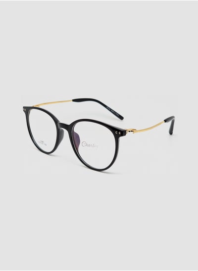 اشتري Anti blue light blocking eyeglass frame for mobile and Computer, Black-Gold Color في السعودية