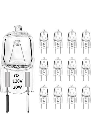 Buy 12 PackG8 Halogen Light Bulbs JCD Type Under Cabinet Puck Lamp Undercabinet Microwave Oven Stove Top Kitchen Appliance Replacement Lighting Bi Pin Clear Lens in Saudi Arabia