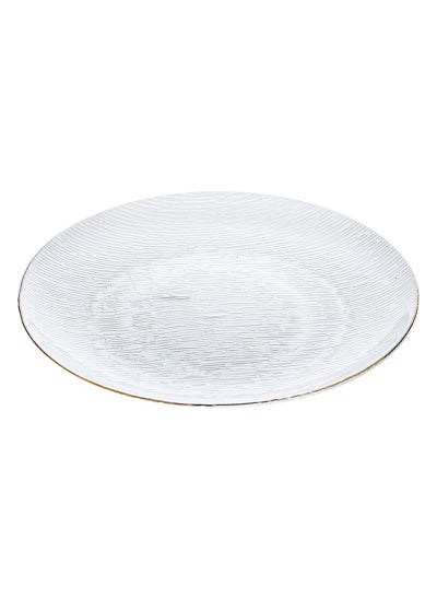 Buy Glass Tableware Plate Gold Edge 26.8x26.8cm in UAE