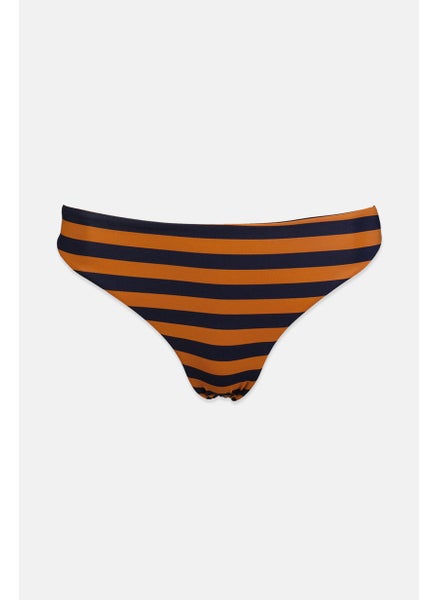 اشتري Women Reversible Stripe Bikini Bottom, Navy and Brown في السعودية