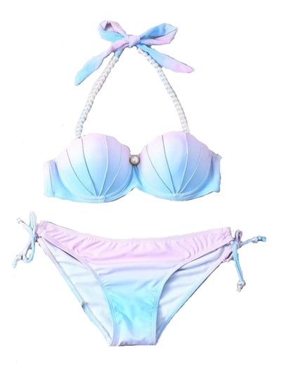 Buy Mermaid bikini swimsuit gradient shell bikini beach swimsuit in UAE