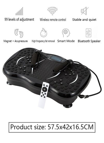 Buy Vibration Plate Fitness Machine, Whole Body Exercise Vibration Fitness Platform, Weight Loss and Body Shaping Exercise Machine, Including Bluetooth-Pull rope-Touch screen-Remote control in UAE