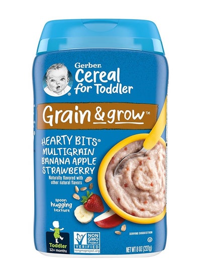 Buy Cereal For Toddler Grain And Grow, Hearty Bits Multigrain Cereal Banana Strawberry Apple 227 GM in UAE