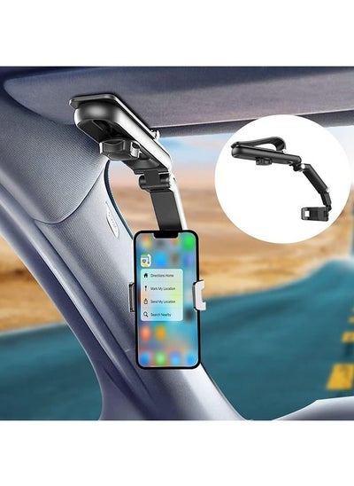 اشتري Car Phone Holder for Sun Visor, 1080° Rotatable Sun Visor Car Phone Mount Foldable Dashboard Phone Holder for Car, Universal Adjustable Spring Clip Car Cell Phone Stand for All Phone في السعودية