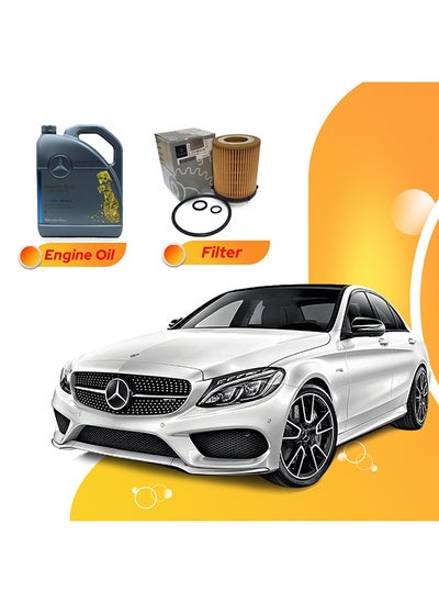 اشتري C200 8 Liters 5W40 Mercedes Oil And Original Filter في الامارات